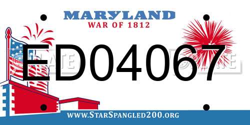 ED04067 Maryland License Plate