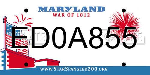 ED0A855 Maryland License Plate