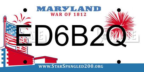 ED6B2Q Maryland License Plate