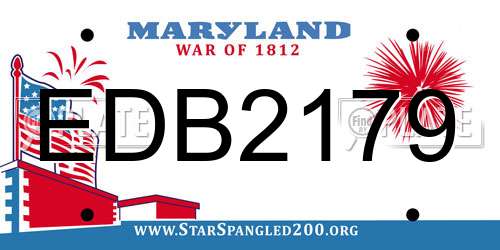 EDB2179 Maryland License Plate