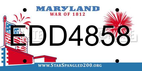 EDD4858 Maryland License Plate