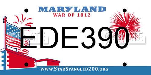 EDE390 Maryland License Plate