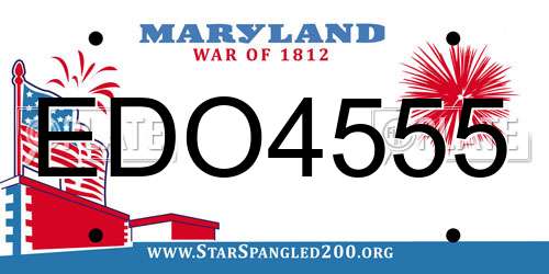 EDO4555 Maryland License Plate