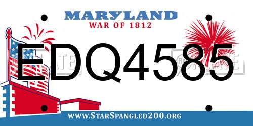 EDQ4585 Maryland License Plate