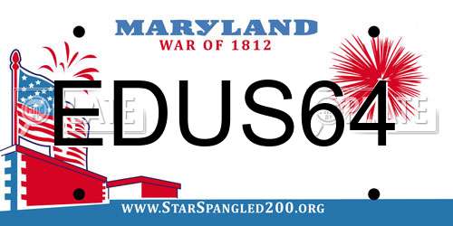 EDUS64 Maryland License Plate