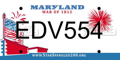 EDV554 Maryland License Plate