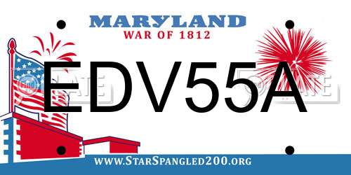 EDV55A Maryland License Plate