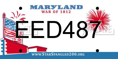 EED487 Maryland License Plate