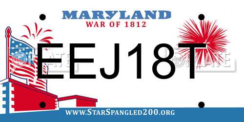 EEJ18T Maryland License Plate