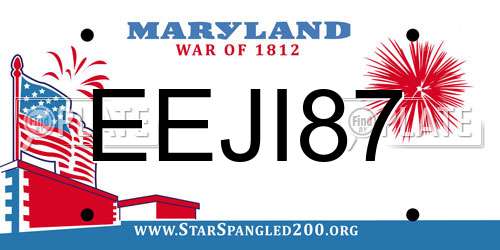 EEJI87 Maryland License Plate