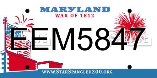 EEM5847 Maryland License Plate