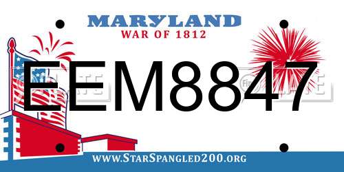 EEM8847 Maryland License Plate
