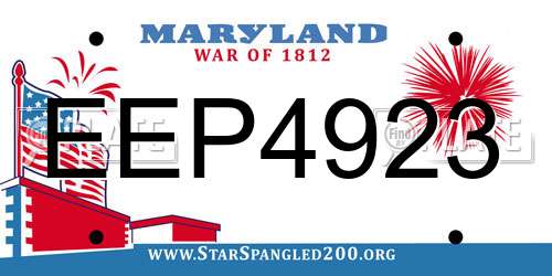 EEP4923 Maryland License Plate