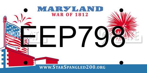 EEP798 Maryland License Plate