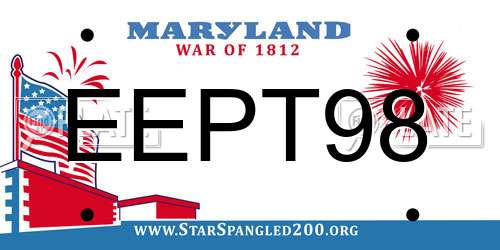 EEPT98 Maryland License Plate