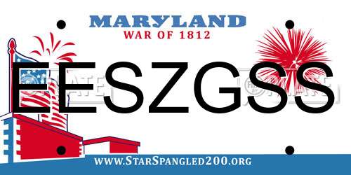 EESZGSS Maryland License Plate