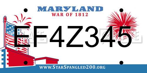 EF4Z345 Maryland License Plate