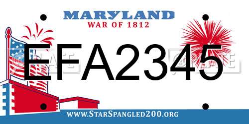 EFA2345 Maryland License Plate