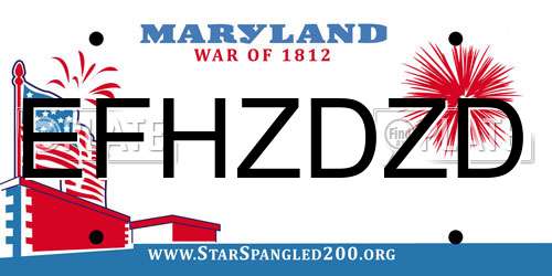 EFHZDZD Maryland License Plate
