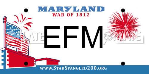 EFM Maryland License Plate
