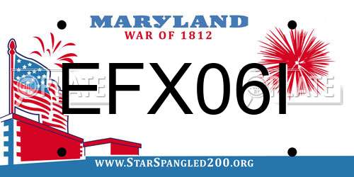EFX06I Maryland License Plate