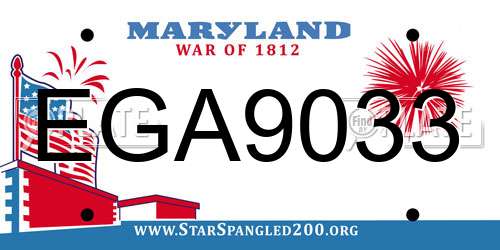EGA9033 Maryland License Plate