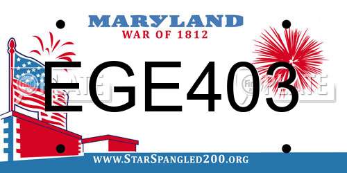 EGE403 Maryland License Plate