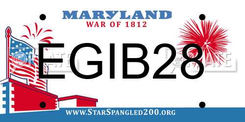 EGIB28 Maryland License Plate
