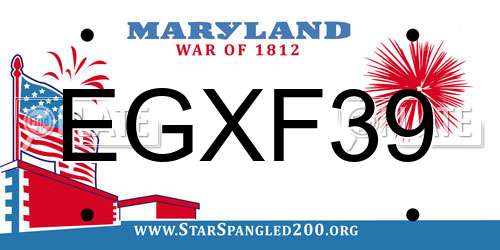EGXF39 Maryland License Plate