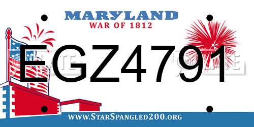 EGZ4791 Maryland License Plate