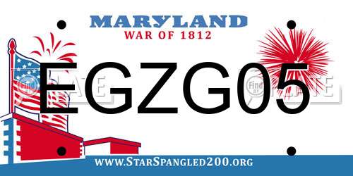EGZG05 Maryland License Plate