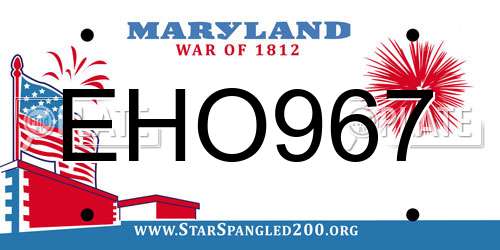 EHO967 Maryland License Plate