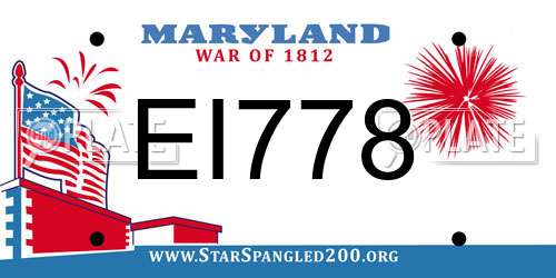 EI778 Maryland License Plate