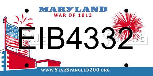 EIB4332 Maryland License Plate