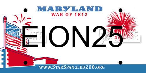 EION25 Maryland License Plate