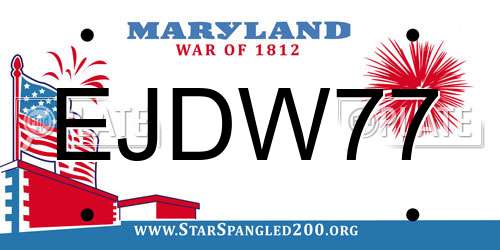 EJDW77 Maryland License Plate