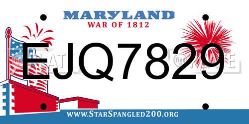 EJQ7829 Maryland License Plate