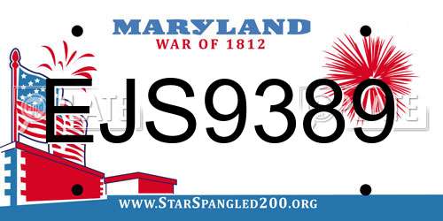 EJS9389 Maryland License Plate