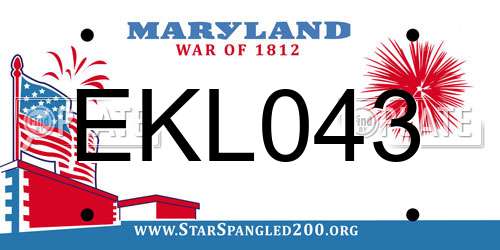 EKL043 Maryland License Plate
