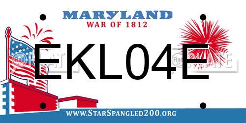 EKL04E Maryland License Plate