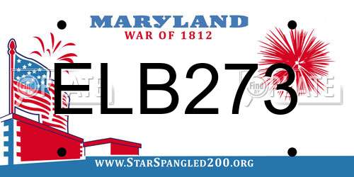 ELB273 Maryland License Plate