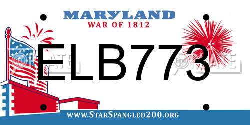ELB773 Maryland License Plate