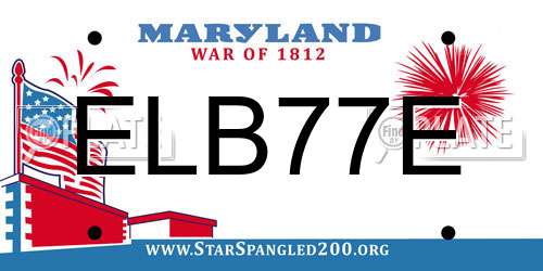 ELB77E Maryland License Plate