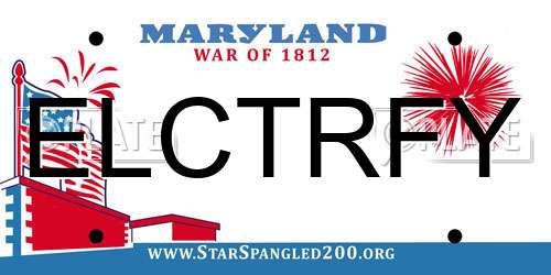 ELCTRFY Maryland License Plate