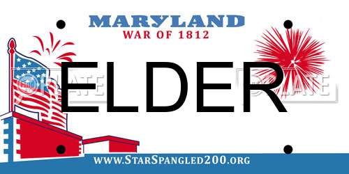ELDER Maryland License Plate