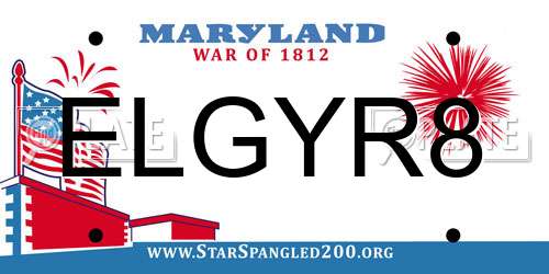 ELGYR8 Maryland License Plate