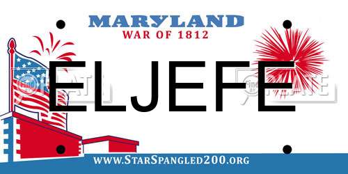 ELJEFE Maryland License Plate