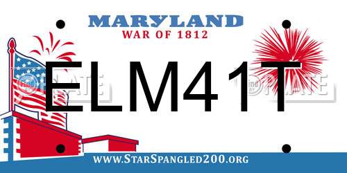 ELM41T Maryland License Plate