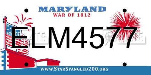 ELM4577 Maryland License Plate