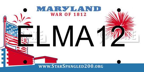 ELMA12 Maryland License Plate